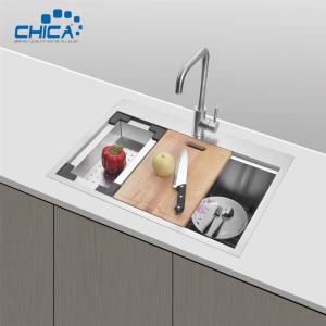 China Handmade House Kitchen Sinks Single Bowl SUS304 Stainless Steel Kitchen Sinks With Faucet factory