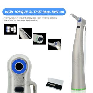 China 2000rpm Contra Angle Handpiece Dental Surgery 20/1 Implant Handpiece With Fiber Optical factory