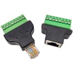 RJ45 Female Jack 8P8C to 8 Pin Screw Terminal Block Adapter for CCTV Vedio