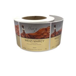 China Textured Paper Wine Bottle Label Glossy / Matte Varnishing Customized on sale