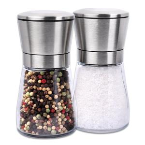 China Manual Glass 235g 132mm 170ML Salt Pepper Grinder factory