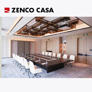 China Hotel Meeting Room Furniture Set White Armchairs And Large Conference Table factory