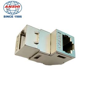 China CAT5E CAT6 CAT6A through docking Keystone Jack Wall Panel Mount Connector 90 degree zinc alloy through module panel factory