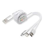 Colorful 3 In 1 Braided Charging Cable Stable Current Fast Data Transmission