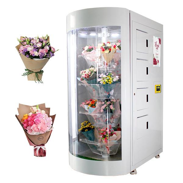 China 360 Rotation Segregation Flowers Bouquet Vending Machine With Transparent Shelf factory