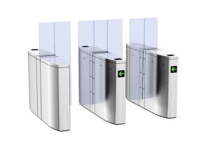 China Electrical Pedestrian Full Height Turnstile Flap Barrier Gate For Railway Station factory