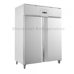 China Adjustable Shelves Stainless Steel Upright Refrigerator Double Door CE Approved on sale