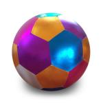 OEM ODM Accepted 25cm Kids Shiny Pvc Inflatable Plush Fabric Covered Toy Soccer