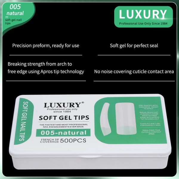 500pcs/Box Medium Square Press On Nails False Nails Natural Full Cover Fake