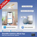 2- 1stshine 42 Inches Smart Remote LED Ceiling Fan with 4 Reversible Blades and