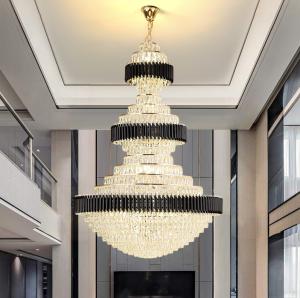 China JYLIGHTING Post-Modern Light Luxury Villa Banquet Hall Hotel Lobby Crystal Chandelier Crystal Pendant Light factory