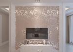 Embossed Silver Leaf Pattern Washable Vinyl Wallpaper for Household , Hotel