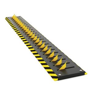 China Residence Remote Control Parking Bollards , Tyre Killer Barriers Black Reflective Film factory