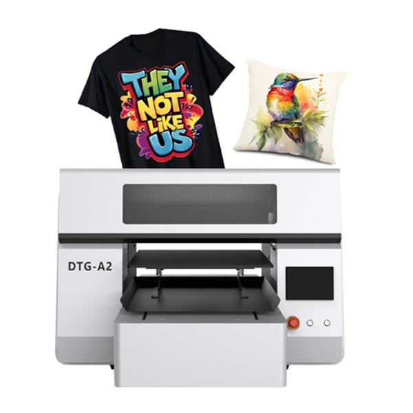 China Double Station A2 DTG Direct to Garment Printer White Ink & Color Printing System factory