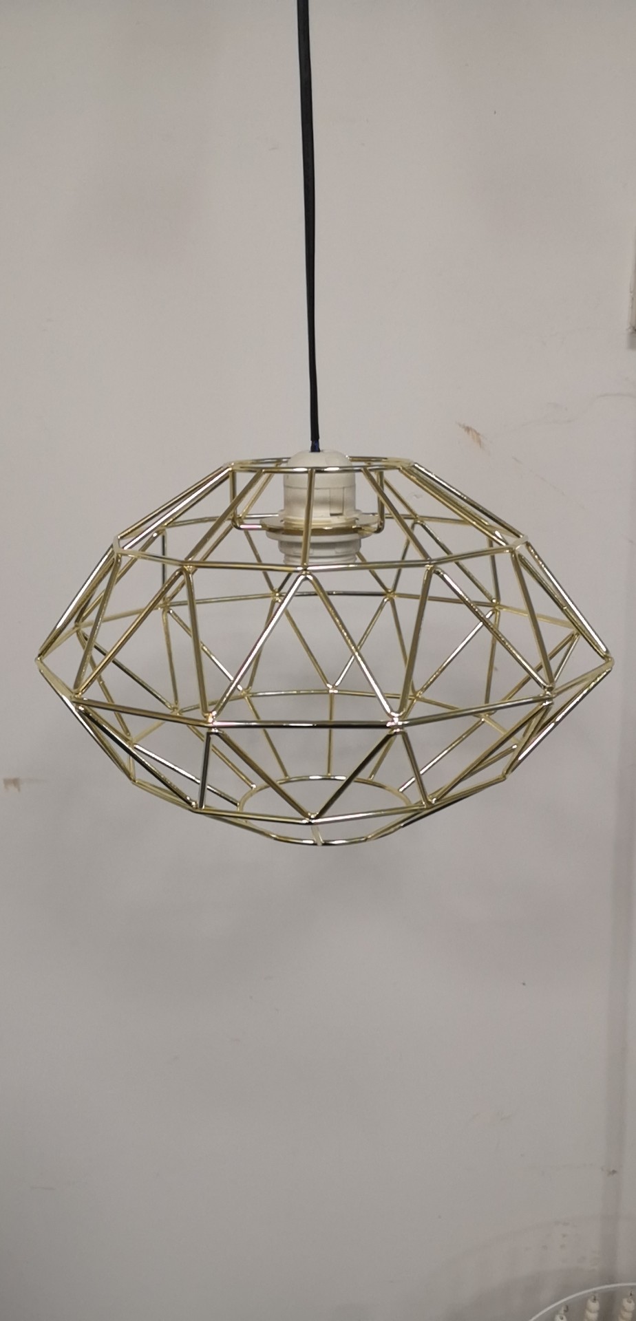 Black PVC Metal Cage Light Shade 300*200MM E14 E27 Easy Fit Pendant