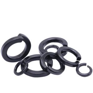 China Black Finish Steel Flat Washer Level Thickened Open Spring Washer DIN127 factory