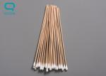 Sterile Long Cotton Swabs , Clean Room Cotton Swabs With Bamboo Stick