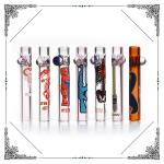 Decals Printed Glass Chillums Hand Smoking Pipes Mini 3 inches