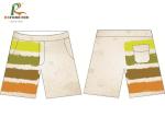 Rainbow Colorful Printed Board Shorts Mens With Drawstring Flat Waistband