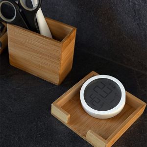 Efficiently Organize Your Bathroom with 6-Piece Bamboo Vanity Tray Set 38x10