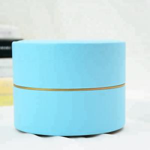 China Blue / Pink / Red Leather Jewelry Box With Custom Logo Empty Round Shape factory