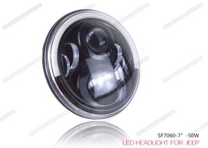 China 7''Jeep LED Headlights Yellow / White Color 4000LM HIGH BEAM With LED Ring factory