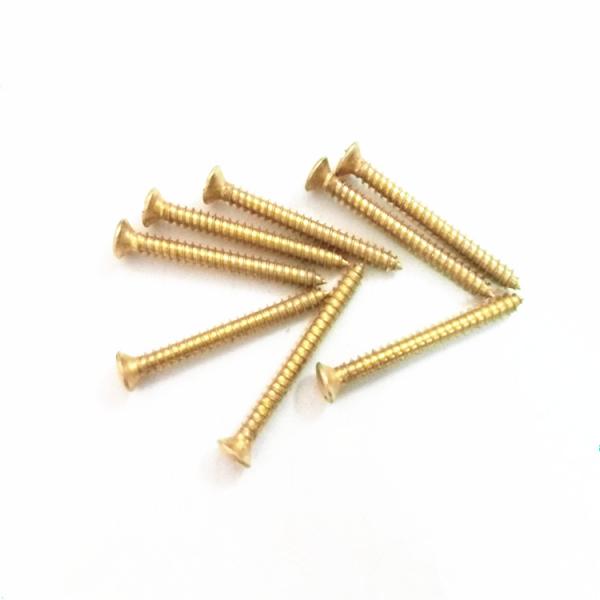 Yellow Brass Slotted Drive Oval Head Wood Screws Round Head Furniture Screws