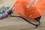 Eco Friendly Orange Sports Drawstring Backpacks For Athlete Packing And Fitting
