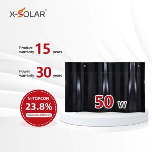 China 50W Curved BIPV Solar Panel Roof Tiles Short Circuit Voltage 8.62A CE TUV Certificated factory