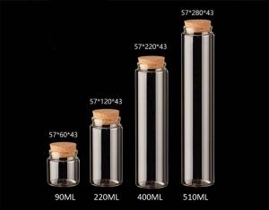 China 57mm New Style Glass Jars Bottles with Cork lid, for Messages, Wedding Wish, DIY, Projects, Decoration factory