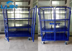 China Metal Collapsible Trolleys With Wheels , Two Front Door Logistics Vertical Trolley factory