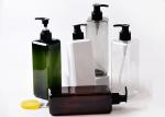 500ml Clear Amber Black Square Plastic Lotion Bottle For Skincare Product
