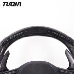 Leather Led Volkswagen Carbon Fiber Steering Wheel With Stripe 350mm