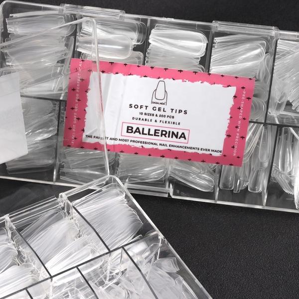 SAGALAGA Clear Matte Nail Extension Tips with Customized Box Soft Gel Tips in