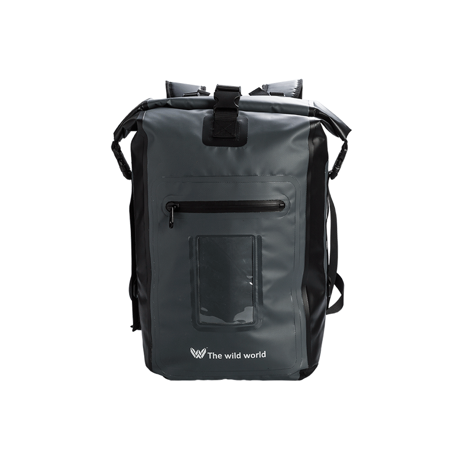 20L Waterproof Roll Top Outdoor Sports Backpack, Laptop Backpack with Transparent Phone Case