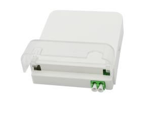 China 2 Port LC/APC Duplex FTTH Fiber Optic Terminal Box Wall Outlet IP54 Indoor ABS+PC factory