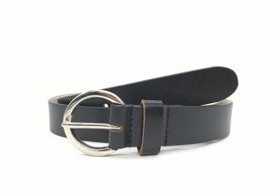 China Round Buckle 140CM Womens Genuine Leather Belt Print Logo factory
