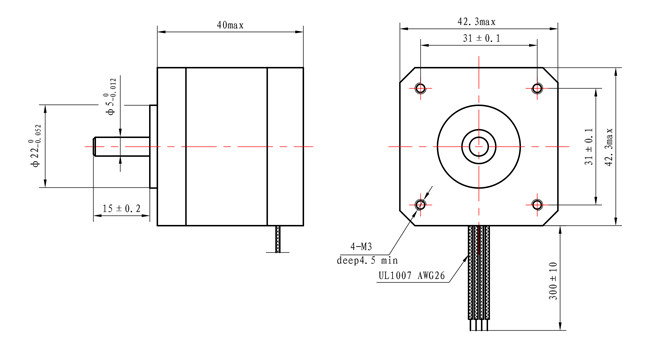 【42SHD4238】2 Phase NEMA 17 Stepper Motor 1.8 degree 450mN.m high torque 5.0V for Robot DIY Machine