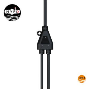 China IP67 1 In 2 Out Splitter PA66 Y Shaped Electrical Connector factory