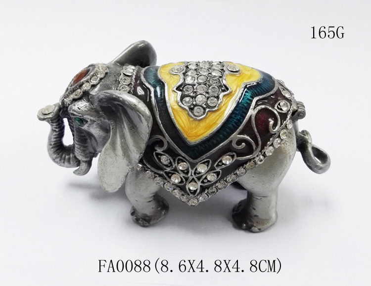 Gift Jewelry Box Elephant Shape Trinket Box Alloy Jewelry Box