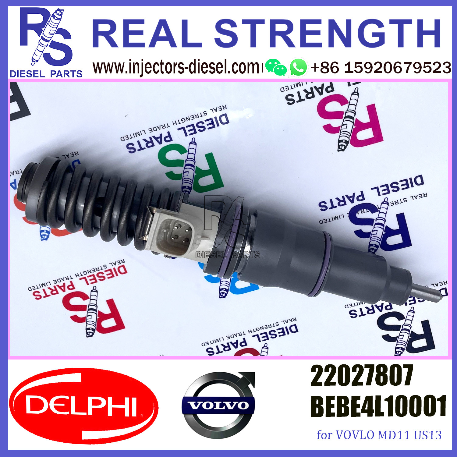 DELPHI 4pin injector 22027807 BEBE4L10001 Diesel pump Injector V-O-L-V 22027807 BEBE4L10001 E3.5 for VOVLO MD11 US13