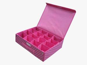 China Pink Orange Non Woven Multi Compartment Storage Boxes for Underwear factory