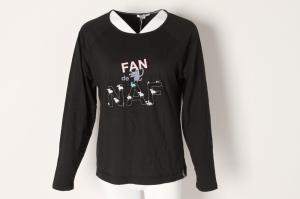 China Black Elastic Ladies Casual Sweatshirts 95% cotton Long Sleeve Pullover Shirts factory