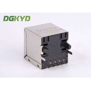 Shielded 10 pin vertical insertion cat 6 RJ45 Connector with gige transformer