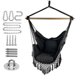 China 100*130cm 320g Polyester-cotton Hanging Rope Swing Hammock With Two Pillows factory