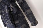 Printed Womens Full Length Hooded Bathrobe Ladies Thick Fluffy Dressing Gown