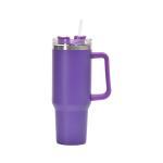 40 Oz Tumbler With Handle And Straw Black Sweat Proof Stainless Steel Insulated