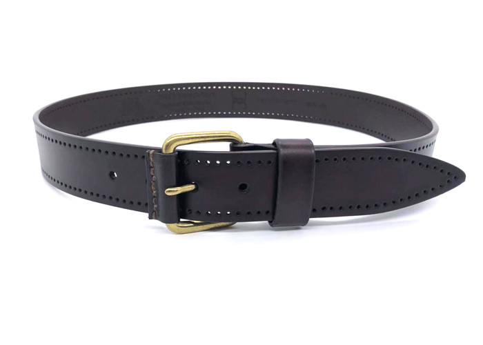 Brown 3.8cm Mens Casual Leather Belt For Pants Suits