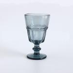 Champagne Long Stem Wine Glasses Vintage Embossed Glass Goblets