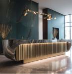 Commercial Hotel Lobby Furniture Upscale Hotel Reception 5 Models Open Front